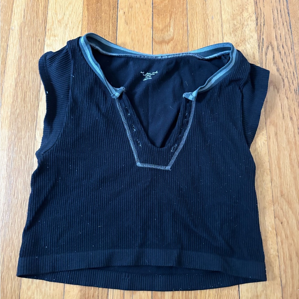 Urban Outfitters Blue Fitted Crop Tank Top